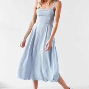 SOLD - Silence + Noise Blue Pinstripe Dress